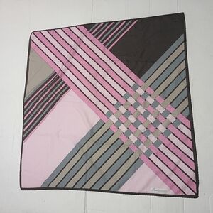 ❤️LEONARDI SILK SCARF PINK GRAY BROWN ABSTRACT THEME